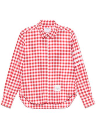 Thom Browne gingham-check flannel shirt - Red