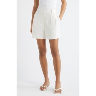 Open Edit Everyday Cotton Shorts in White at Nordstrom, Size 12