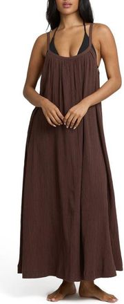 Billabong Good Feels Low Back Maxi Cover-Up Sundress in Teak at Nordstrom, Size X-Small