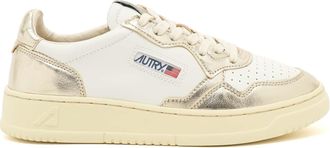Autry Baskets Medalist Bicolore Cuir Blanc, Platine