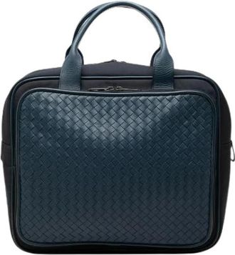 Bottega Veneta Pre-owned Canvas Handbag - Dames - Vintage Handtas - Blauw - ONE Size - Vintage