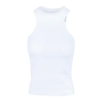 Dondup Sleeveless Tops, female, White, Size: L Canotta a costine
