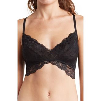 Wishlist Crossback Lace Bralette in Black at Nordstrom Rack, Size X-Large