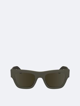 Calvin Klein Mens Naturals Modified Rectangle Sunglasses - Brown