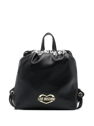 Love Moschino logo-print heart-motif tote bag - women - Calf Leather - OS - Black