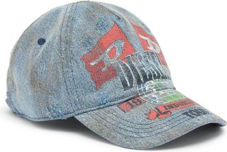 Diesel Denim baseball cap with concert graphics - Caps - Man - Blue