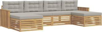 vidaXL Conjunto De Sof&aacute;s De Exterior 6 Uds. Blanco Y Gris Claro Vidaxl