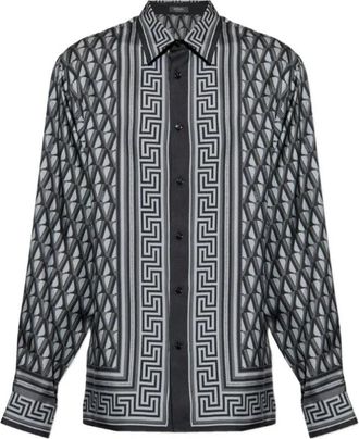 Versace Geprint zijden twill regular shirt - Heren - Casual Overhemden - Veelkleurig - M - Overhemden