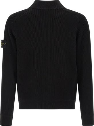 Stone Island Mens Black Cotton Cardigan Clothing