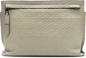Loewe Pre-owned Loewe Embossed Leather Anagram Repeat T Clutch 061505
