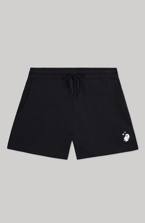 Dalix Womens Heartly Ghost Midweight Washed Fleece Shorts in Black at Nordstrom, Size Xx-Large
