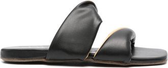 Themoirè twisted-straps sandals - women - Other fibres - 36 - Black