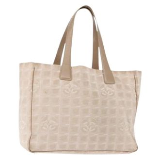 Chanel Pre-owned Tote Bags, female, Beige, Size: ONE SIZE Pre-owned Nylon Tote