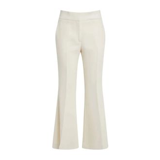 Gabriela Hearst Flared Ivory Crepe Trousers
