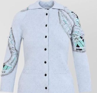 Moschino silk blend ribbed longline cardigan