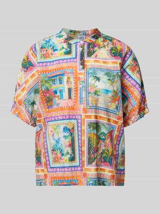 Emily van den Bergh Relaxed Fit Bluse mit Rundhalsausschnitt in Hellgruen, Gr&ouml;&szlig;e 36