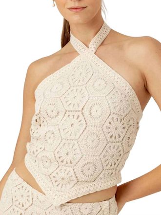 Sundays Avice Halter Top In Natural White