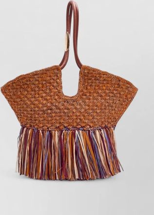 Zimmermann goldentime medium tote bag fringe handle