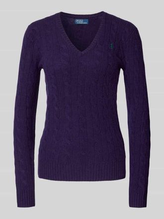 Polo Ralph Lauren Strickpullover mit Kaschmir-Anteil Modell KIMBERLY in Purple, Gr&ouml;&szlig;e M