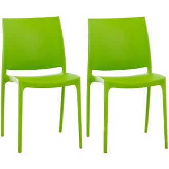 Clp Clp - Set De 2 Sillas Apilables Maya Verde