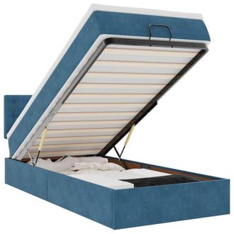 vidaXL Vidaxl - Estructura De Cama Otomana Colch&oacute;n Terciopelo Azul Oscuro