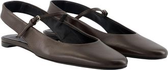 Toteme Womens Calfskin Leather Mary Jane Flat Brown