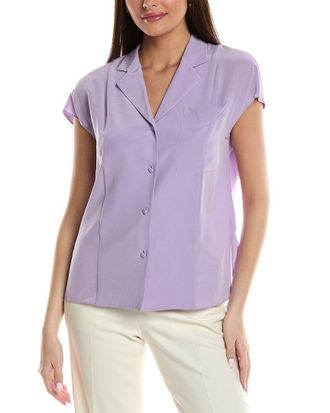 Lafayette 148 New York Extended Sleeve Silk Blouse