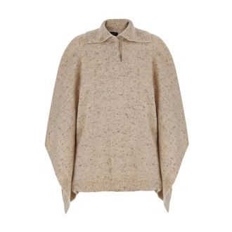 Fabiana Filippi Jassen, Dames, Beige, ONE Size, Wol, Cape