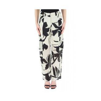 Liu Jo Silk Trousers - female - Liu Jo - Wide Trousers - Multicolor - 2XL - Trousers