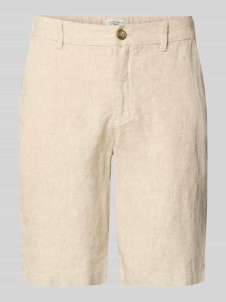 Casual Friday Casual Friday Leinen Shorts mit Eingrifftaschen Modell PANDRUP in Taupe, Gr&ouml;&szlig;e XXL