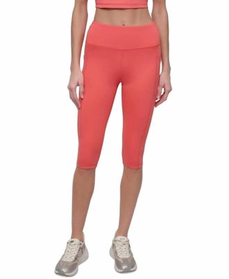 DKNY Balance Compression High-Waist Capri Pant In Coral Crush