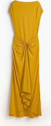 H&M Drapiertes Kleid mit U-Boot-Ausschnitt - Gelb