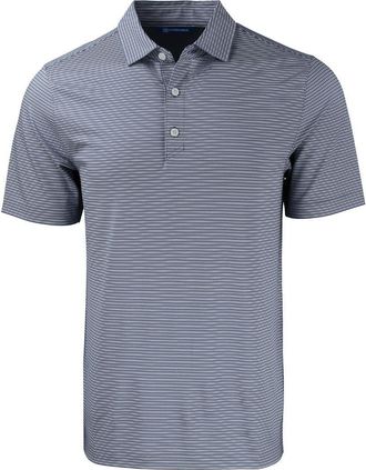 Cutter & Buck Forge Double Stripe Recycled Blend Polo in Navy Blue/White at Nordstrom, Size Xxx-Large