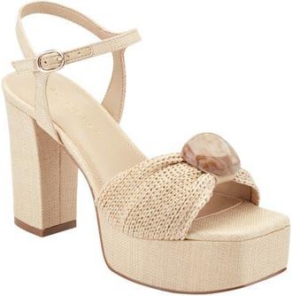 Marc Fisher Candey Platform Sandal in Natural at Nordstrom, Size 9.5