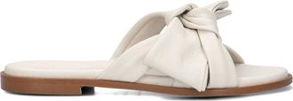 Stefano Lauran Schoenen, Dames, Wit, 40 EU, Leer, Witte Leren Zomer Slippers