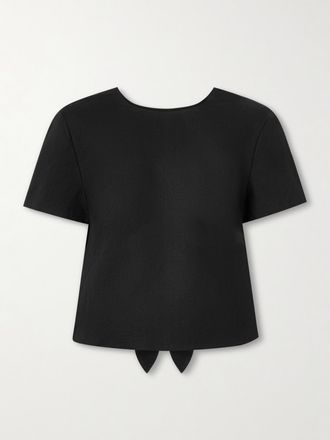 Cult Gaia Blusa A Schiena Scoperta In Lino Con Fiocco Safa - Nero