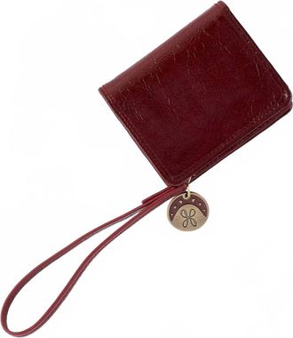 Hobo Womens Coin Wristlet Wallet In Aniline Garnet Gloss