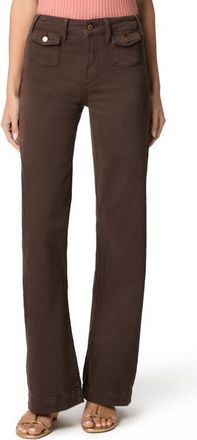 Paige Leenah Patch Pocket Wide Leg Jeans in Rich Chocolate at Nordstrom, Size 34
