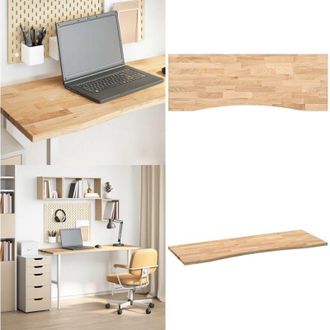 vidaXL Piano Scrivania 140x50x2,5 cm Rovere Massello Non Trattato - Scrivania rovere - Piano scrivania