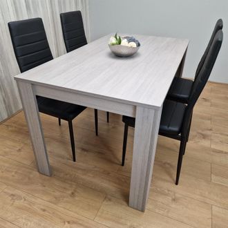 Kosy Koala Modern Rectangle Dining Table Set With 4 Black Chairs Dining Room Furniture in Brown