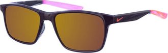 Nike Rechthoekige zonnebril met roze spiegelglazen - unisex - Zonnebrillen - Paars - ONE Size - Accessoires