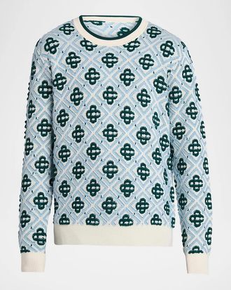 Casablanca Men & apos;s Monogram Wool Crewneck Sweater