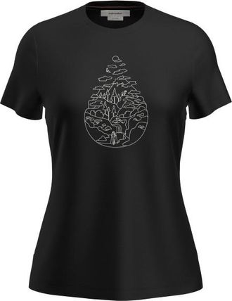 Icebreaker Merino 150 Tech Lite III S/S Hike Path Merinoshirt f&uuml;r Damen | schwarz