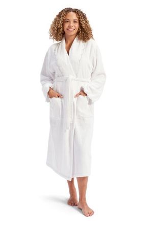 Christy Scallop Edge Super Soft Luxury Robe in White at Nordstrom, Size X-Large