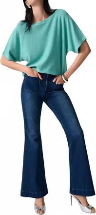Joseph Ribkoff Short Sleeve Knit Top In Seafoam