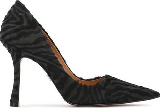Kazar Zebra patroon lederen pumps met borstels - Dames - Pumps - Zwart - 38 EU - Leer - Schoenen