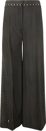 MUGLER Wide-leg broek - Dames - Wijde Broeken - Zwart - S - Wol - Broeken