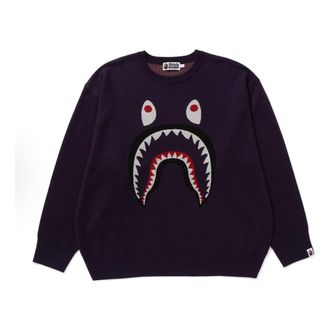 A Bathing Ape Shark Jacquard Sweater Purple 1J80-120-006-PUR