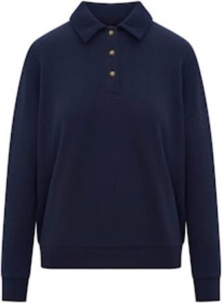 Sold Out NYC Womens French Terry Polo Sweatshirt In Blue