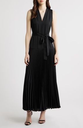 Kobi Halperin Viva Pleated Sleeveless Maxi Dress in Black at Nordstrom, Size X-Small